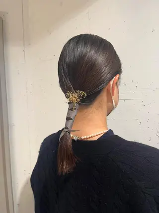 ミディアム ヘアアレンジ カジュアルを女っぽく 𝗮𝘆𝗮𝗰𝗼のヘアスタイル