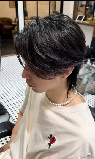 ミディアム メンズ ブリランチン愛知大学前所属・有田 波人のヘアスタイル