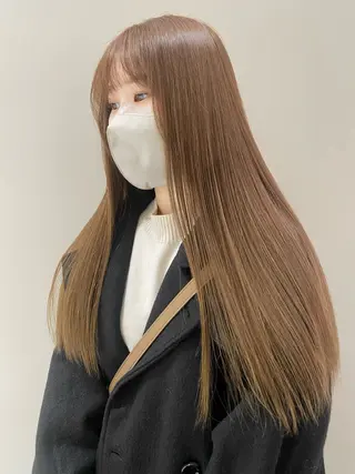 ロング カラー ベージュ/アレンジ /横浜/杉本千夏のヘアスタイル