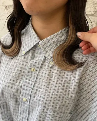 ミディアム 艶髪ブリーチカラー 💗manaka💗のヘアスタイル