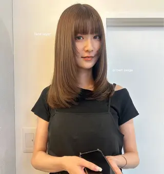 ミディアム カラー tomu/大名/艶髪 髪質改善/透明感のヘアスタイル