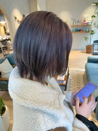 ショート カラー 白髪ぼかしハイライト 柳川拓哉のヘアスタイル