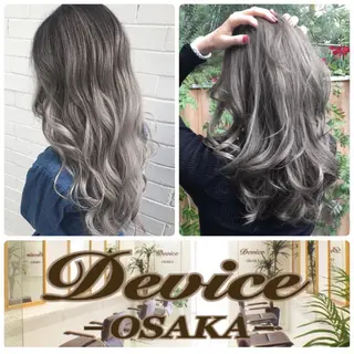 ロング カラー パーマ ヘアアレンジ Device ディバイスのヘアスタイル