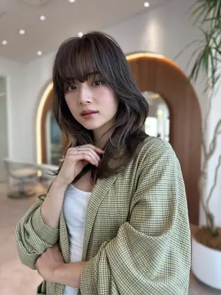 ミディアム カラー 韓国レイヤー🇰🇷 韓国研修◎渋谷カイトのヘアスタイル