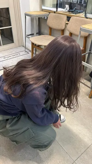 セミロング カラー じゅわっと暖色カラー 🍊Moemiのヘアスタイル