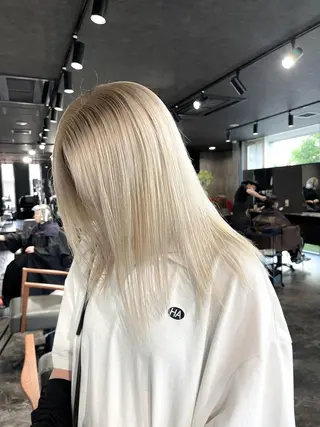 セミロング カラー 清水 亮太／赤み消しカラーのヘアスタイル