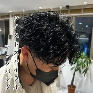 ショート パーマ メンズ AI TOKYO  横浜店所属・メンズ支持数No.1 👑リュウ👑のヘアスタイル