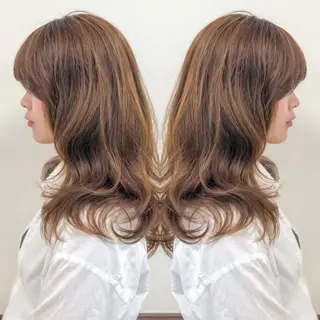 ミディアム カセヤ リョウのヘアスタイル