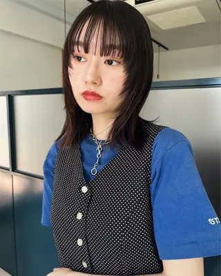 ミディアム カラー 暖色/パーマ 🌼クニトウメイのヘアスタイル