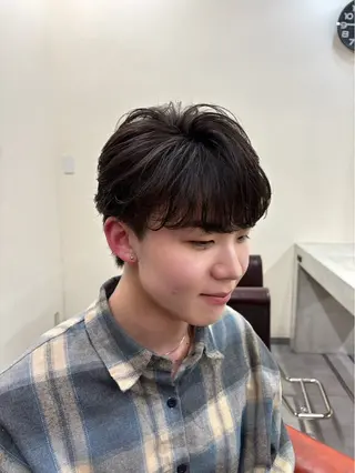 ショート パーマ メンズ メンズ/パーマ/ 京都駅/井上光のヘアスタイル