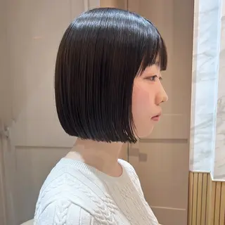 ショート カラー ボブ/巻ける縮毛矯正 /韓国レイヤーはなのヘアスタイル