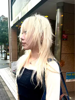 セミロング カラー ハイトーン/レイヤー /ウルフ⭐️永田⭐️のヘアスタイル