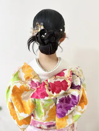 セミロング ヘアアレンジ ヘアセットサロン /上坪愛美のヘアスタイル