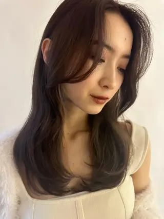 ロング カラー ベージュ/レイヤー カット🤍Rieのヘアスタイル