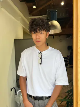 パーマ メンズ nishido ハイライト/海外ヘアのヘアスタイル