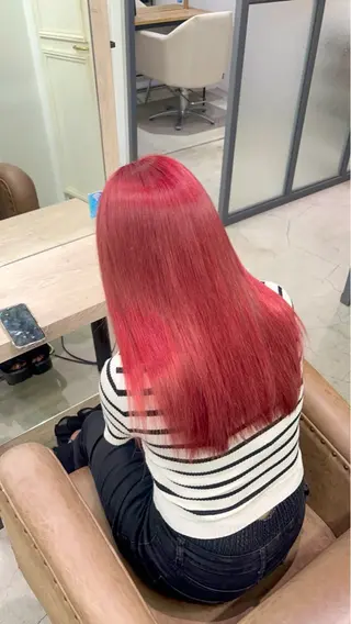 ロング カラー 髪質改善 HALO hair salon【ヘイロー】所属・暖色カラー🟥ショウ ✖️ウルフ&レイヤーのヘアスタイル