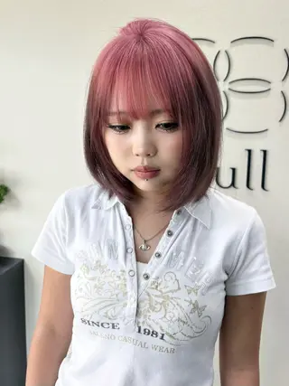 ミディアム 夏季 デザインカラー /ブリーチカラーのヘアスタイル