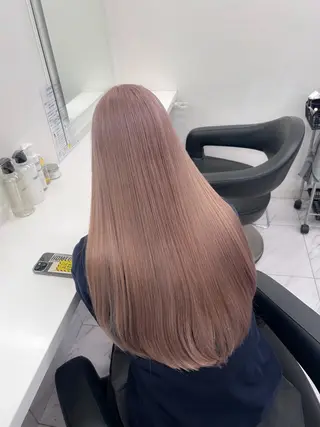 ロング カラー パーマ ヘアアレンジ メンズ キッズ ブリーチなしカラー/ ブラウン/レイヤーのヘアスタイル