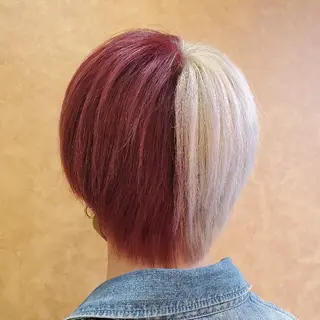 ショート カラー メンズ 派手髪/ハイトーン/ エクステ✨ユウキのヘアスタイル
