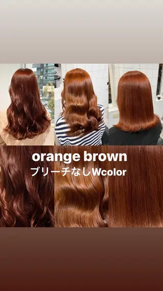 セミロング カラー 愛結 暖色カラー🎀🩰のヘアスタイル