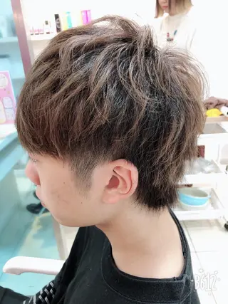 ショート メンズ 髪質改善× ハイライト溝江のヘアスタイル