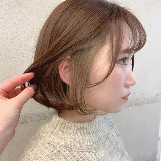 ショート カラー 透明感/オリーブ/ グレージュ/YUKAのヘアスタイル