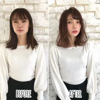 セミロング カラー 髪質改善カラー ショートボブ専門のヘアスタイル