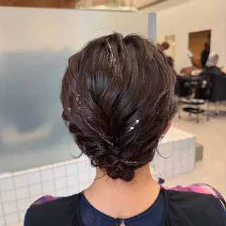 ミディアム ヘアアレンジ 縮毛矯正+モテカラー 🎀✨mihoのヘアスタイル