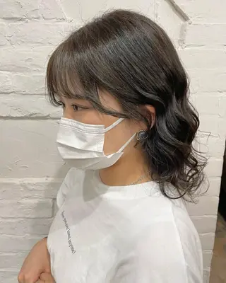 ミディアム カラー ヘアアレンジ 【ピンク/韓国ヘア/ ヘアセット】亜海のヘアスタイル