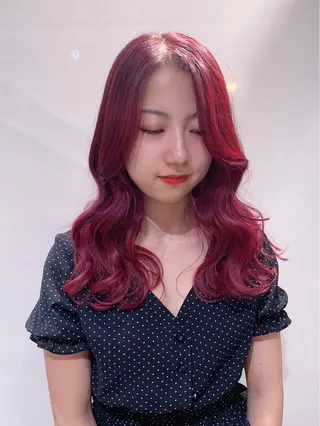 ミディアム カラー ヘアアレンジ As hair所属・柔らか垢抜けｶﾗｰと ｶｯﾄ🫧ASUKAのヘアスタイル