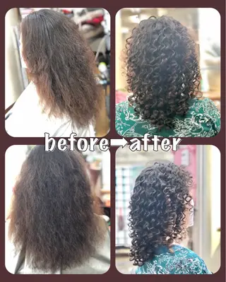 ロング カラー損傷毛縮毛矯正 ツイストスパ佐藤昭利のヘアスタイル