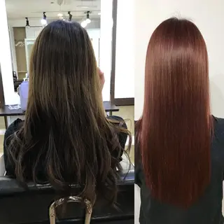 ロング ハイトーン髪質改善 家中貴典のヘアスタイル