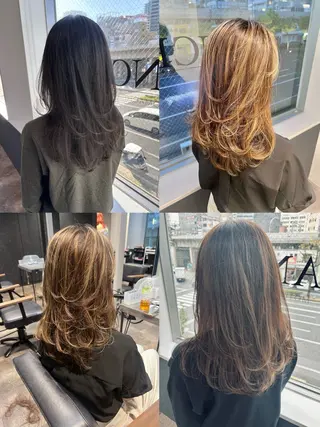 ミディアム カラー 穐田 航のヘアスタイル
