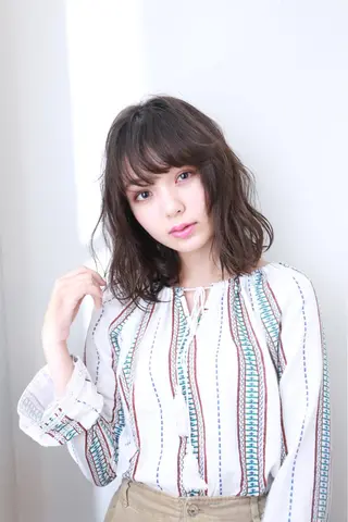 セミロング カラー パーマ 可愛いを作る神 ナオヒロのヘアスタイル