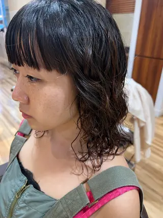 ミディアム パーマ しみず さくら🌸のヘアスタイル