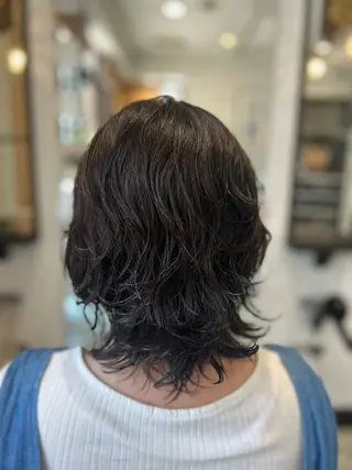 ミディアム パーマ 花澤 文子のヘアスタイル