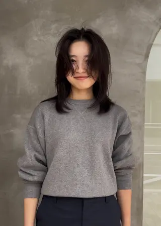 ミディアム カラー デザインカット/ パーマ/nanaのヘアスタイル