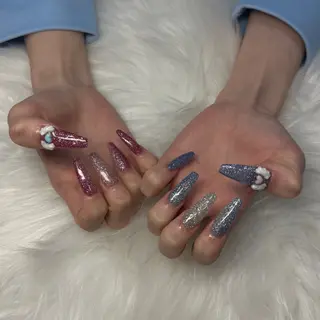 ネイル hami🎀うかん 🎀チップ長さ出しのネイルデザイン