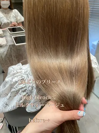 ロング ヘアアレンジ オリーブ透明感カラー 表参道/MIKUのヘアスタイル