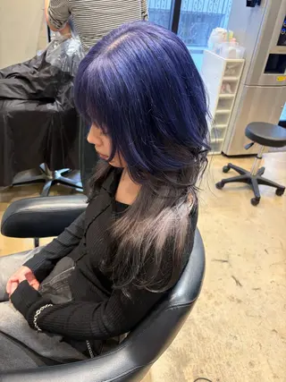 ロング カラー みわ/博多 ブリーチ/メンズヘアのヘアスタイル