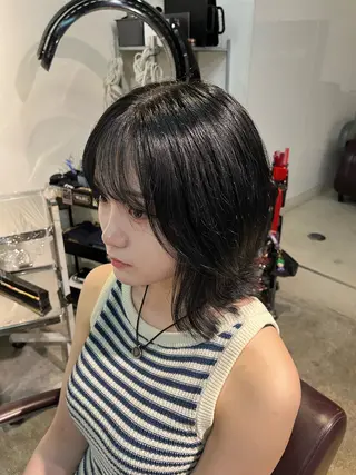 ミディアム カラー フェザーパーマ🌙 毛流れ yuzukiのヘアスタイル