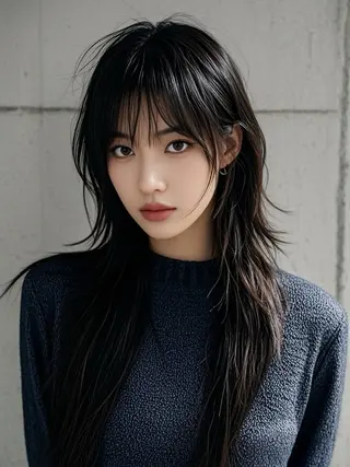 ロング ウルフカット 811 大阪梅田 ウルフのヘアスタイル