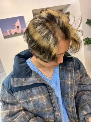 カラー メンズ 🐩🎶ルリ/ ハイトーン🍓🪩のヘアスタイル