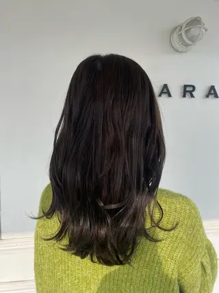 セミロング カラー SARA古賀店 かすみ🐬🩵のヘアスタイル