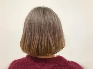 ミディアム カラー 暖色カラー🍊 ボブ🌿顔周りcutのヘアスタイル