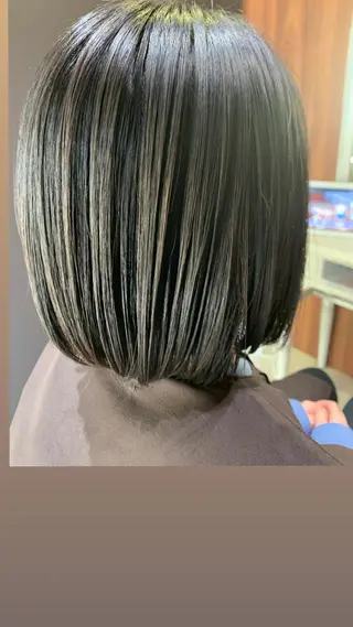 ミディアム 髪質改善ストレート、 カラー清野雄大のヘアスタイル