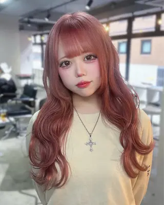 カラー 大阪ハイトーン/ ピンク/ かえでのヘアスタイル