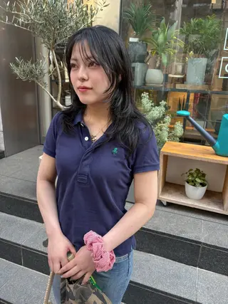 セミロング カラー yurika☁️ 似合わせ｜レイヤーのヘアスタイル