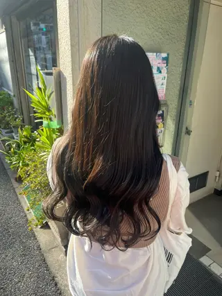 ロング カラー 艶髪/ハイトーン/ ヘアセット/モエノのヘアスタイル