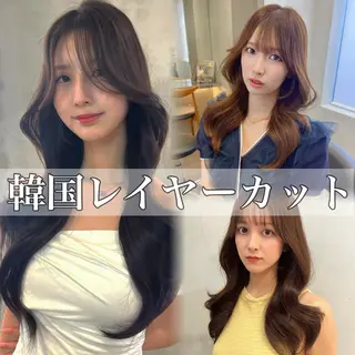 ロング 韓国レイヤー/顔周り /縮毛矯正/羽田航のヘアスタイル